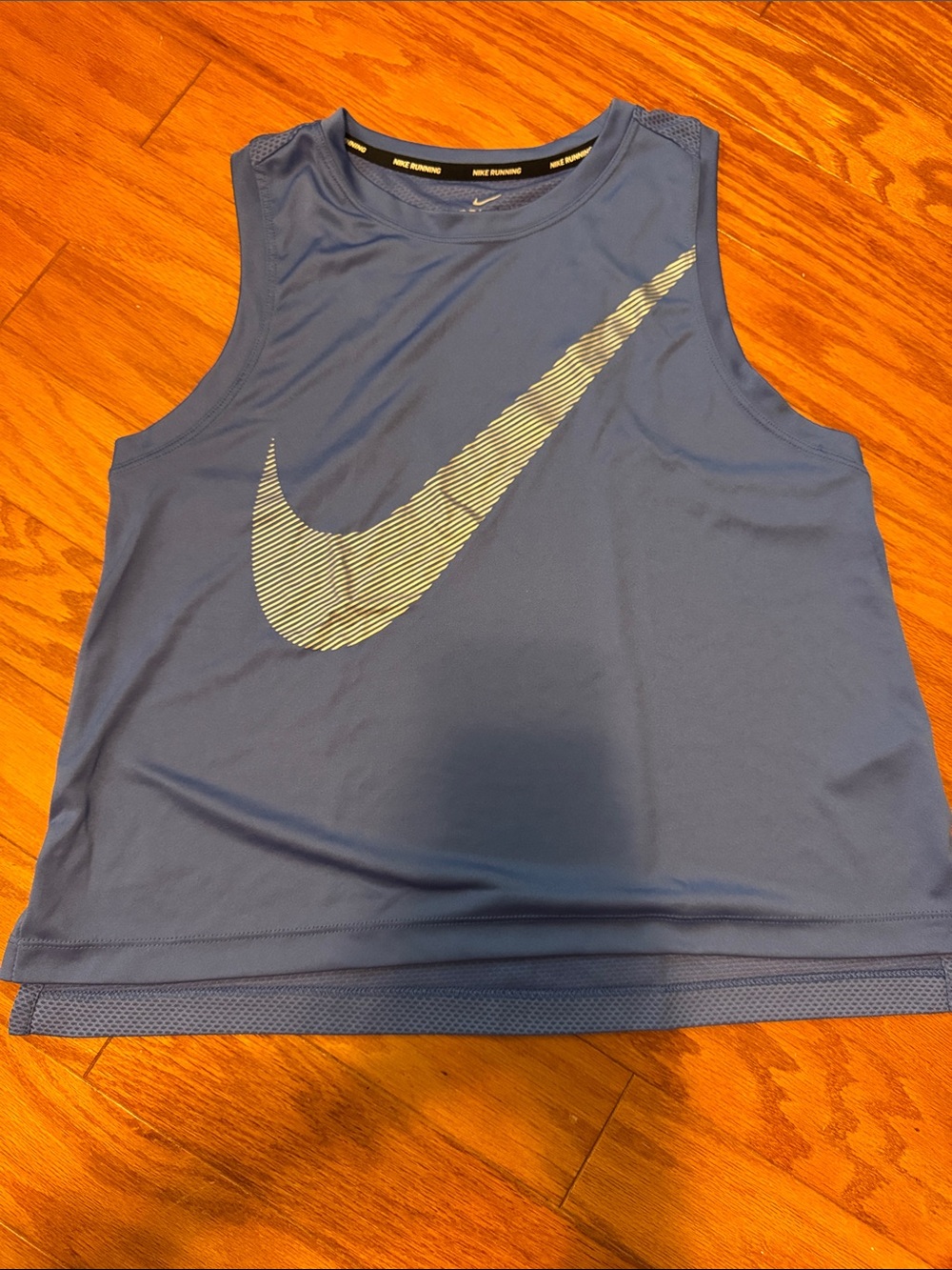 Nike Blue Women's Athletic Tank with Striped Swoosh